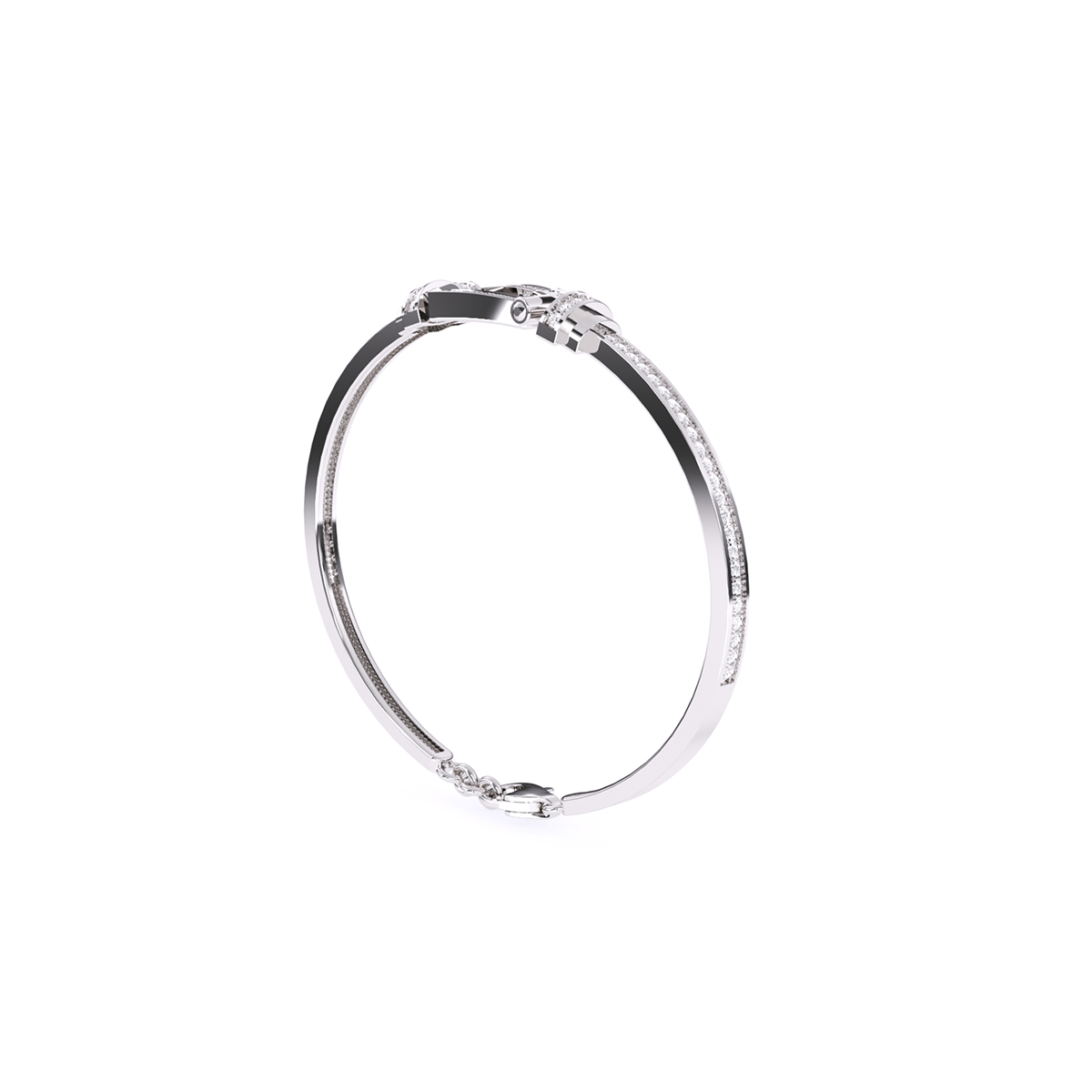 Kite shape bracelet with Diamonds in Size Small in Rose Gold